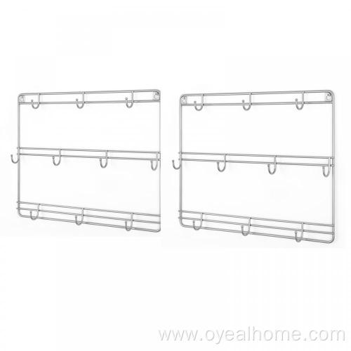 2 Packs Wall Mounted Metal Mug Rack